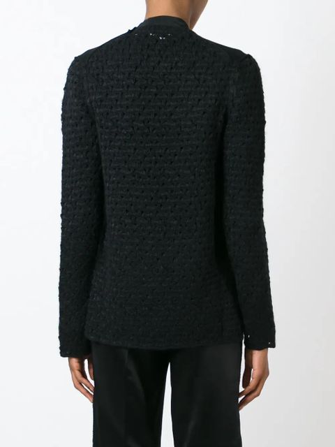 Comme Des Garçons open knit sleeve cardigan - Black