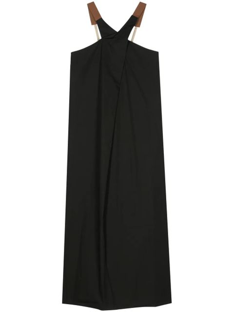 Alysi crossover-strap poplin midi dress - Black - zdjęcie produktu nr 1