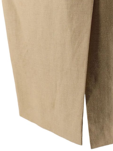 Max Mara back slit midi skirt - Neutrals