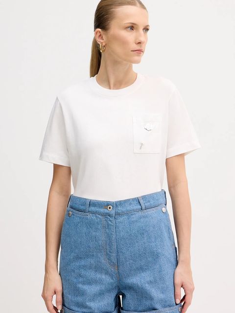 Kenzo t-shirt bawełniany damski kolor biały FF52TS1504SG.02