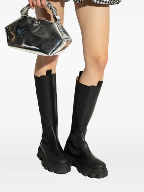 GANNI twisted-handle tote bag - Grey