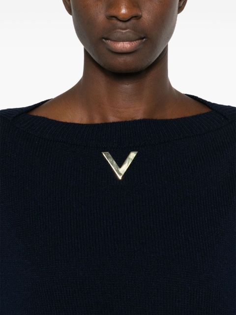 Valentino Garavani logo-plaque sweater - Blue