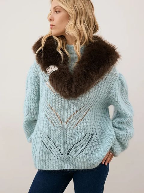 Bizuu szalik FLOOFU damski kolor brązowy gładki FLOOFU BRĄZOWY - zdjęcie produktu nr 1