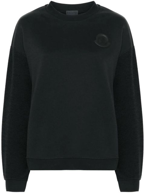 Moncler rubberised-logo panelled sweatshirt - Blue