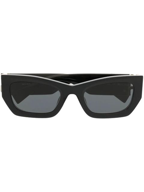 Miu Miu Eyewear logo-plaque rectangular sunglasses - Black - zdjęcie produktu nr 1