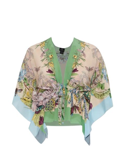 ETRO tie-front floral-print blouse - Neutrals - zdjęcie produktu nr 1