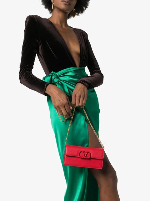 Valentino Garavani VSLING chain wallet - Red - zdjęcie produktu nr 2