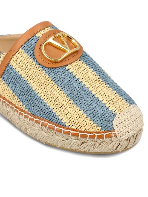 Valentino Garavani logo striped espadrilles - Blue