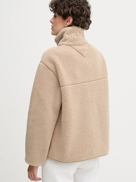 Tommy Hilfiger bluza polarowa damska kolor beżowy gładka WW0WW48260