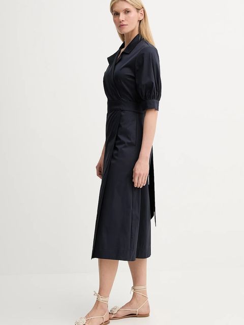 MUNTHE sukienka BOBULA kolor granatowy midi rozkloszowana 247131524712