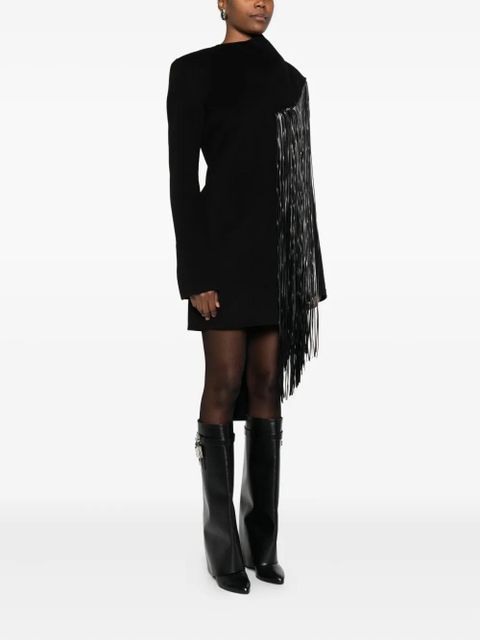 Sportmax fringed-detail panelled dress - Black