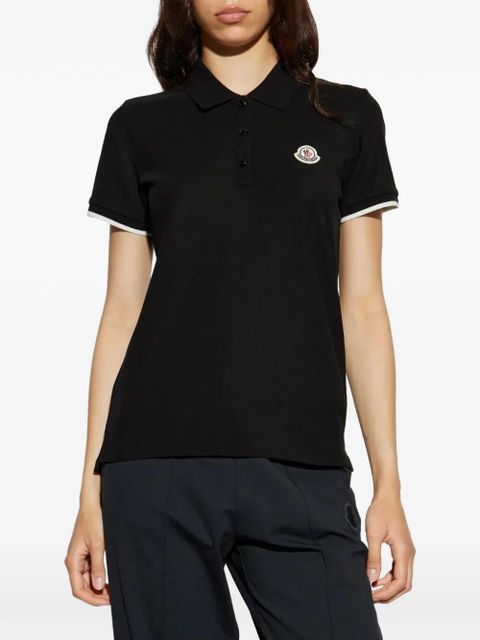Moncler logo-patch polo shirt - Black