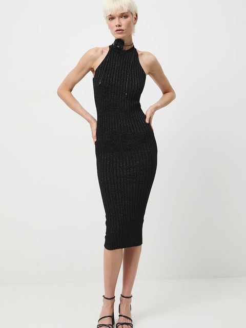 Medicine sukienka kolor srebrny midi dopasowana - zdjęcie produktu nr 1