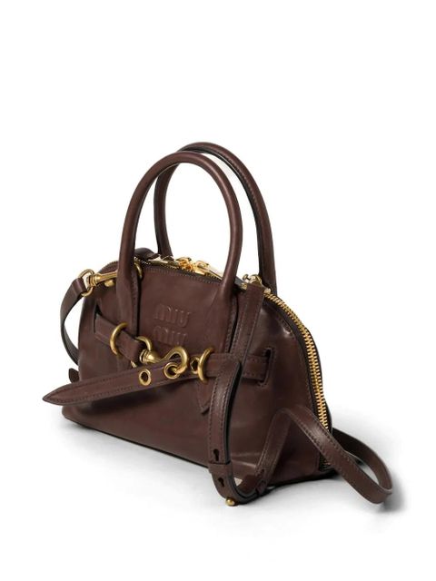 Miu Miu small Aventure leather tote bag - Brown