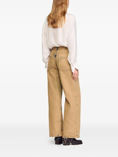 SANDRO acid-wash five-pocket jeans - Brown