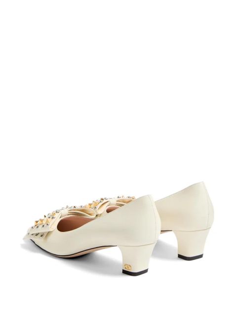 Valentino Garavani Bowow pumps in kidskin with studs 45mm - Neutrals
