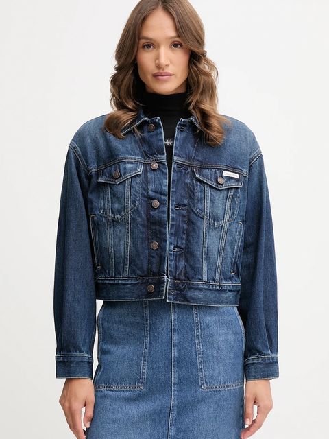 Calvin Klein Jeans kurtka jeansowa bawełniana kolor niebieski przejściowa LV047D838G - zdjęcie produktu nr 1