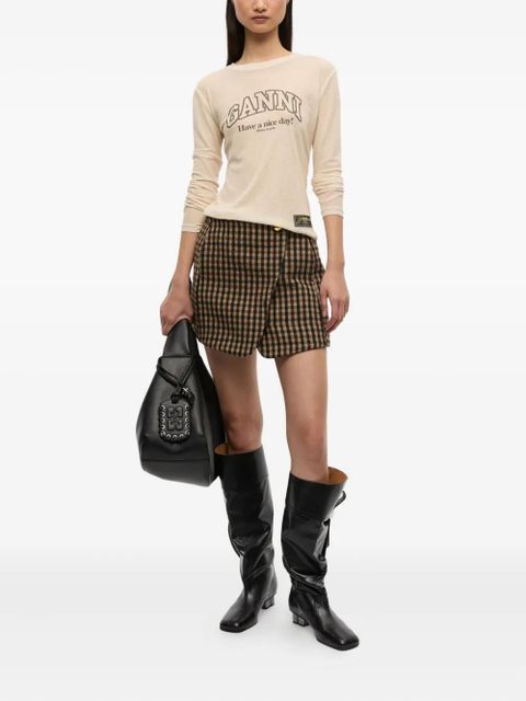 GANNI logo-print long-sleeve top - Neutrals - zdjęcie produktu nr 2