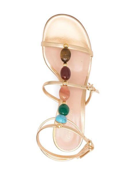 Gianvito Rossi 70mm Shanti leather sandals - Gold