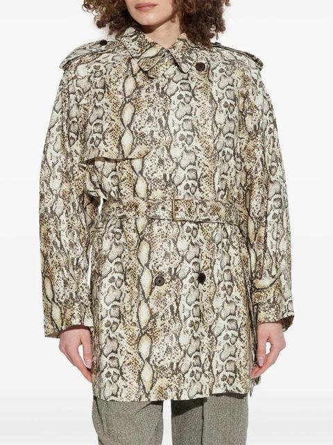 ISABEL MARANT snakeskin-effect trench coat - Neutrals