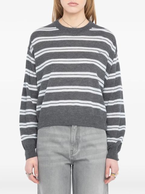 Zadig&Voltaire striped swapy sweater - Grey