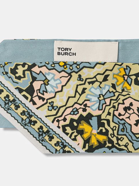 Tory Burch apaszka jedwabna Dream Paisley Silk damski kolor niebieski wzorzysta 177165.960