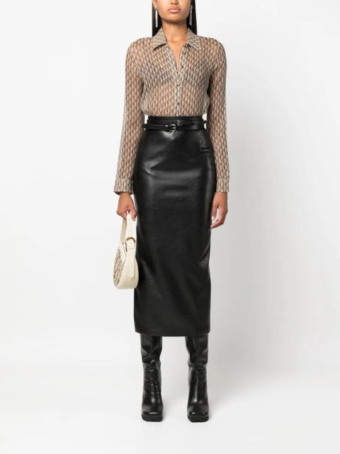 Marine Serre Moon Diamant silk shirt - Neutrals - zdjęcie produktu nr 2