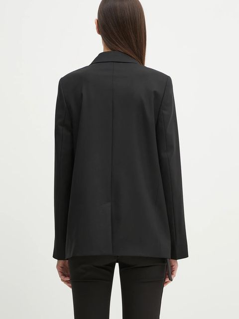 Kenzo marynarka wełniana kolor czarny jednorzędowa gładka FF52VE2589RA.99