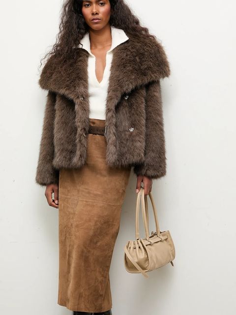 Answear.LAB kurtka kolor brązowy przejściowa