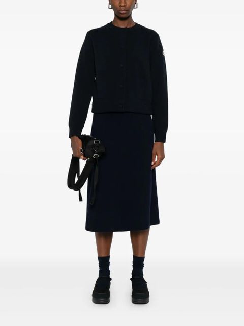 Moncler quilted-panel cardigan - Blue