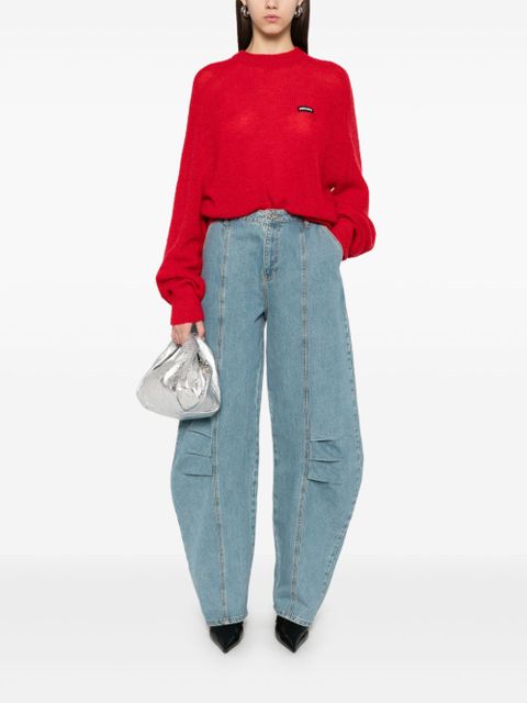 ROTATE BIRGER CHRISTENSEN logo-patch sweater - Red