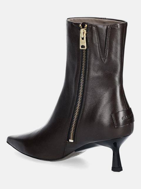 AllSaints botki skórzane Vivian Boot damskie kolor brązowy na szpilce W008FD