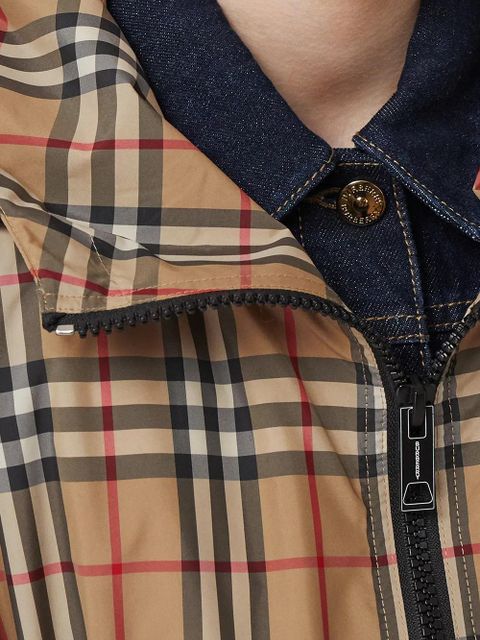 Burberry logo tape Vintage Check hooded jacket - Neutrals