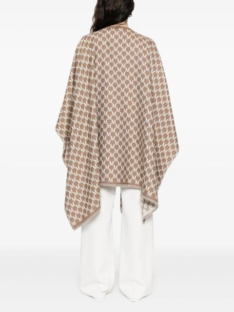 Max Mara monogram-pattern cape - Brown