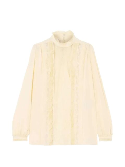 Valentino Garavani lace ruffled shirt - Neutrals - zdjęcie produktu nr 1