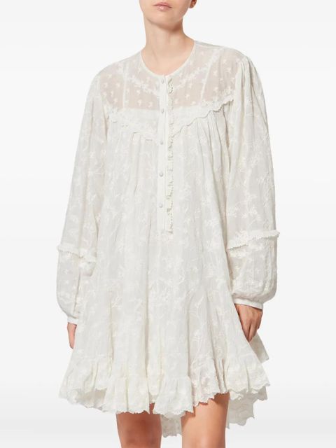 ISABEL MARANT Zame ruffled embroidered dress - White