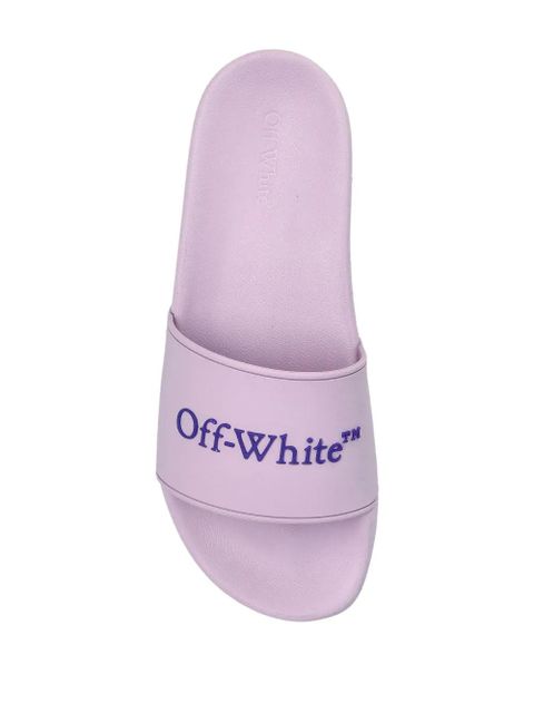 Off-White logo flip flops - Purple