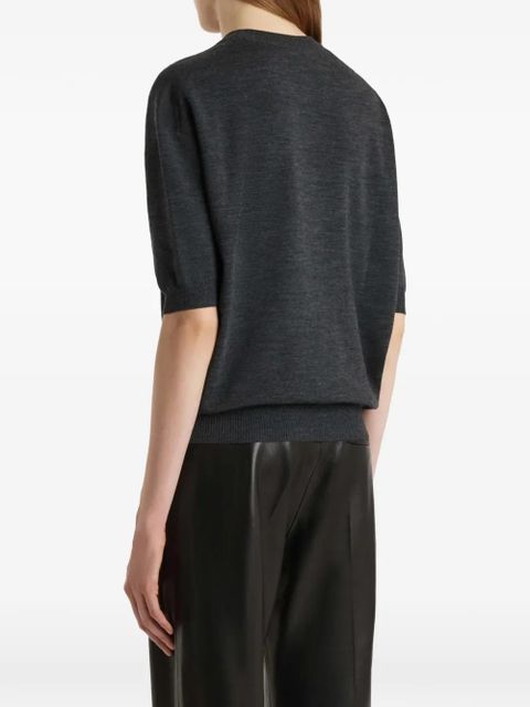 KHAITE Faye short-sleeve sweater - Grey