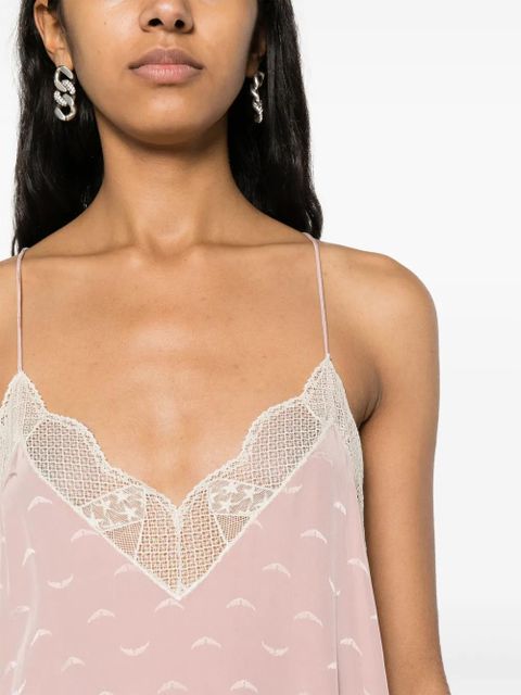 Zadig&Voltaire Risty wings-jacquard midi dress - Pink