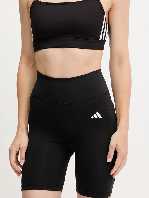 adidas Performance szorty treningowe Optime Essentials damskie kolor czarny gładkie high waist IT2281 - zdjęcie produktu nr 1