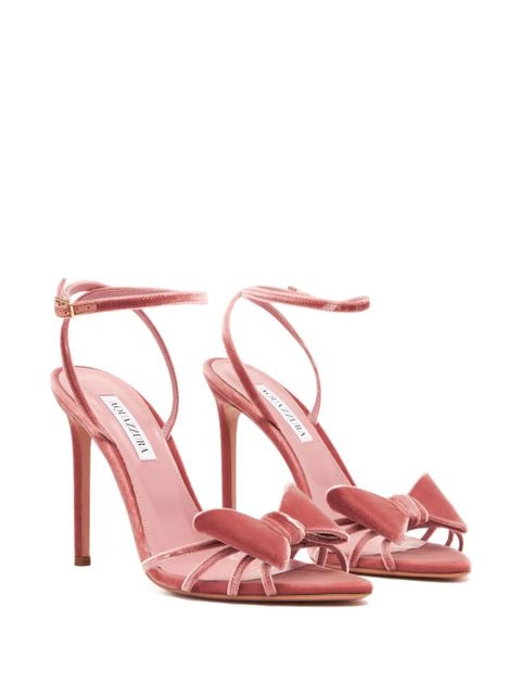 Aquazzura 105mm bow-embellished stiletto sandals - Pink - zdjęcie produktu nr 2