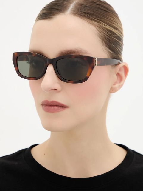 Saint Laurent okulary przeciwsłoneczne damskie kolor brązowy SL M153