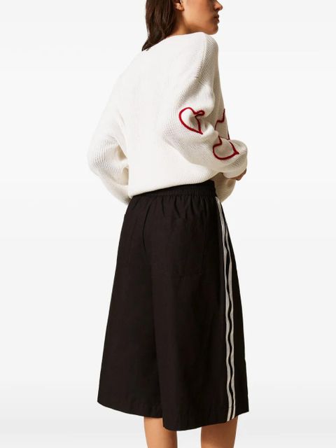 TWINSET stripe-detail shorts - Black
