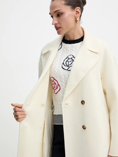 Marella płaszcz wełniany kolor beżowy 2523016031200