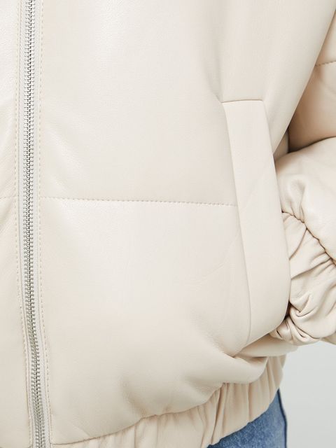 Abercrombie & Fitch kurtka damska kolor beżowy przejściowa