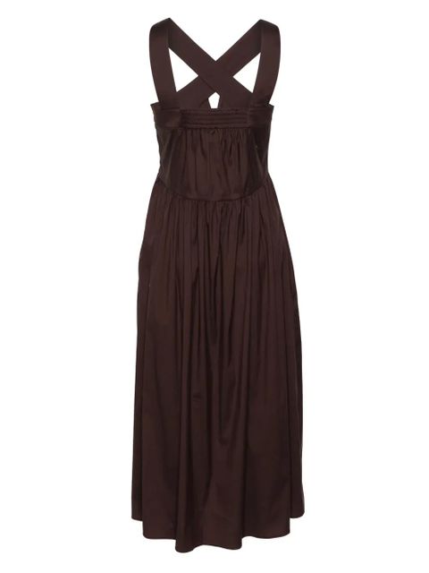 Max Mara V-neck poplin midi dress - Brown - zdjęcie produktu nr 2
