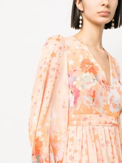 TWINSET floral-print empire-line dress - Orange