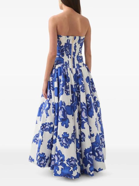 Aje floral-print strapless dress - Blue - zdjęcie produktu nr 2