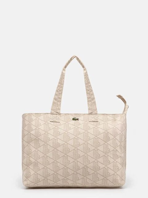 Lacoste torebka bawełniana kolor beżowy NU4994PB - zdjęcie produktu nr 1
