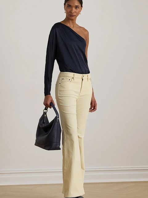 Lauren Ralph Lauren bluzka damska kolor granatowy gładka 200P03565